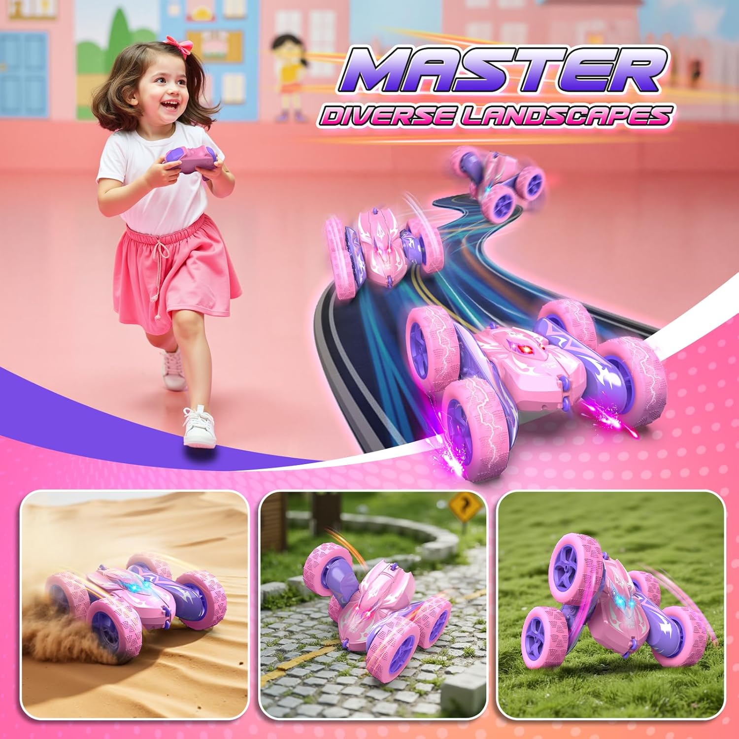 Tintedlooks™ Dreamland RC Stunt Car LED Lights - Xmas Gift Toys