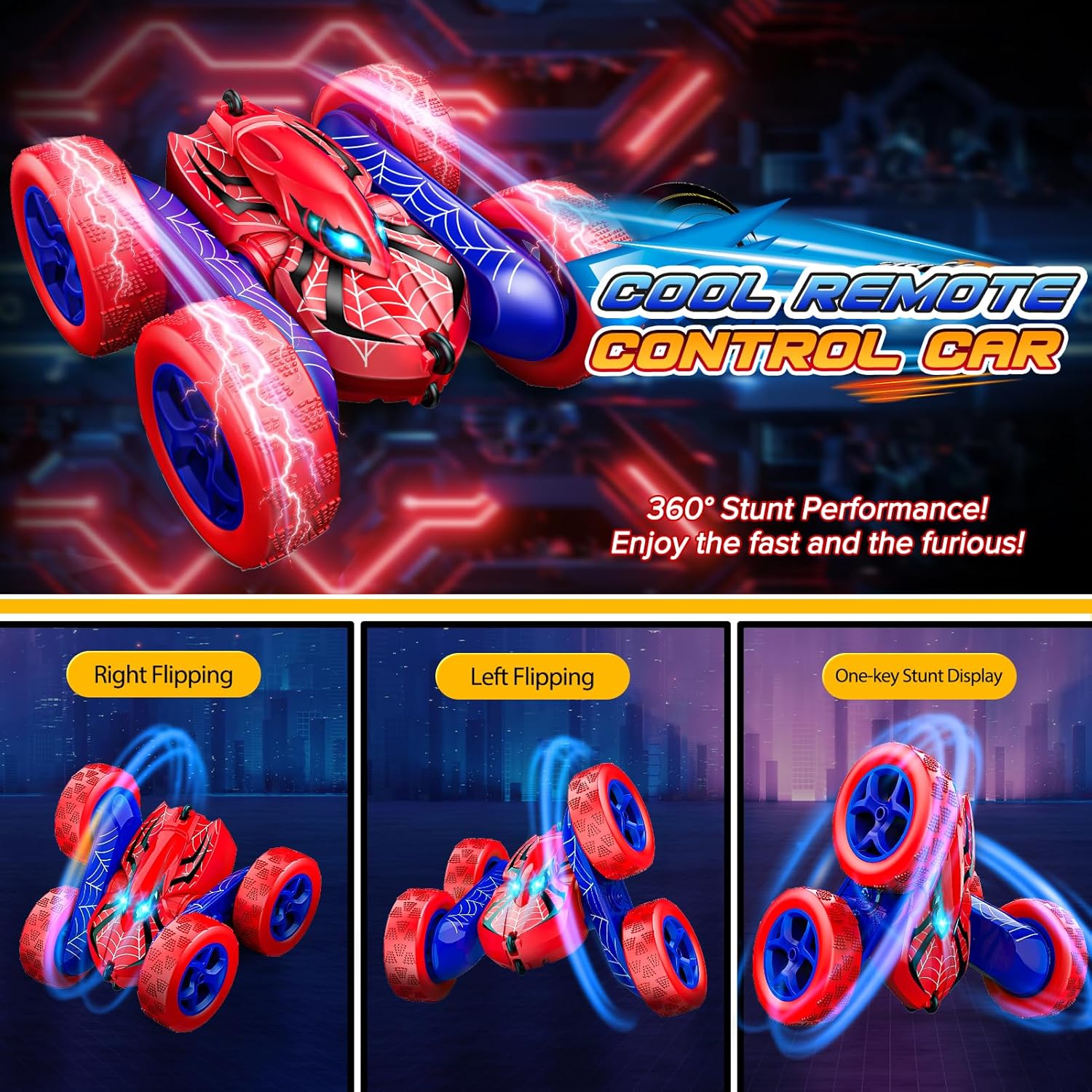 Tintedlooks™ Dreamland RC Stunt Car LED Lights - Xmas Gift Toys