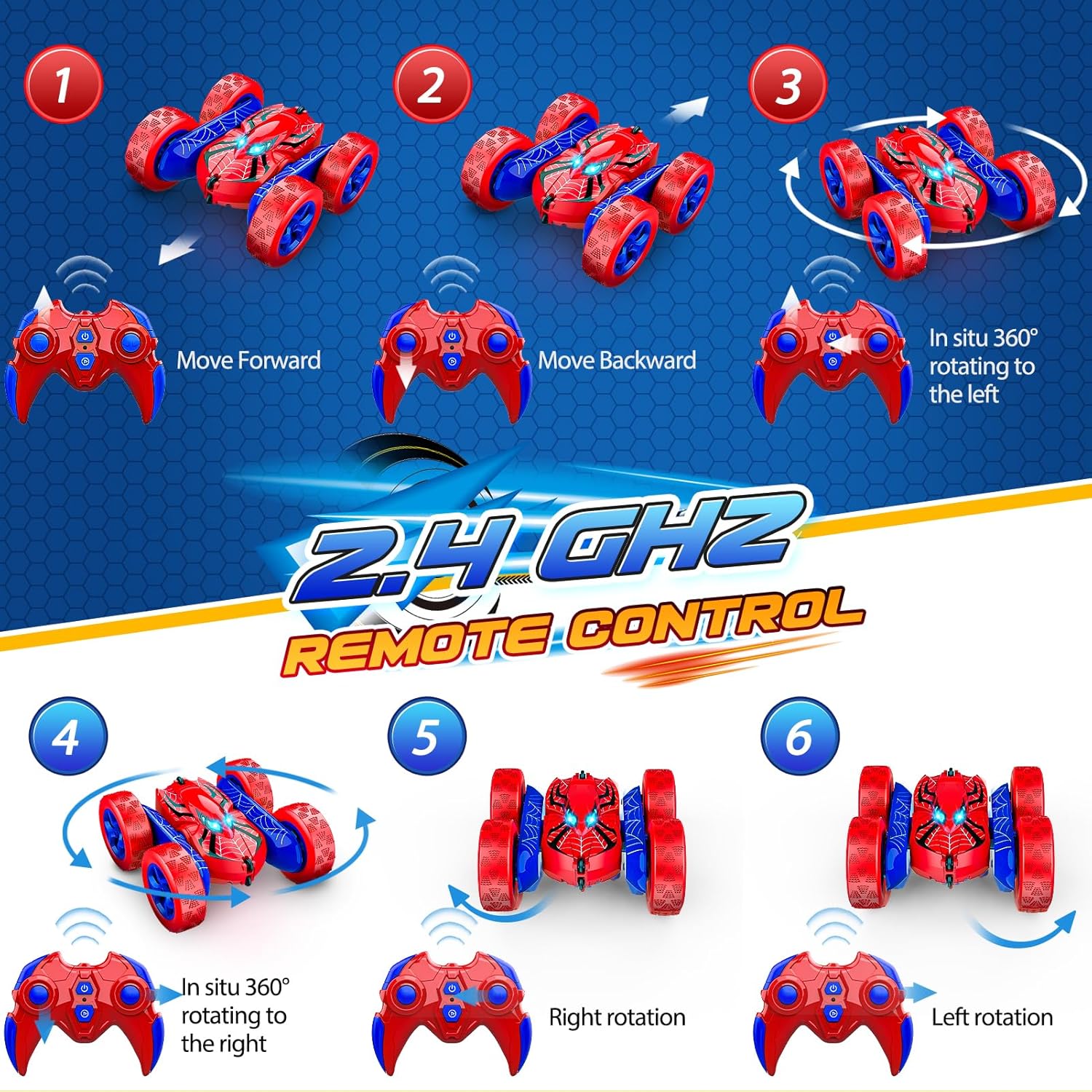 Tintedlooks™ Dreamland RC Stunt Car LED Lights - Xmas Gift Toys